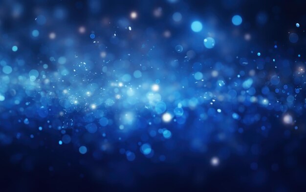 Bokeh Background Infused with Blue Glow Particles