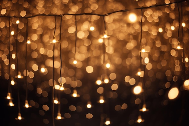 Foto lo sfondo bokeh delle luci a corda