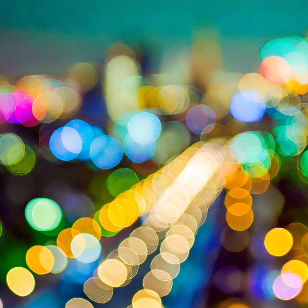 Photo bokeh background with city lights during the night with blur