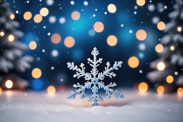 Bokeh background with snowflakes for new year
