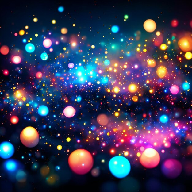 Bokeh of bright magic festive glittering glowing lights background holiday night light wallpaper