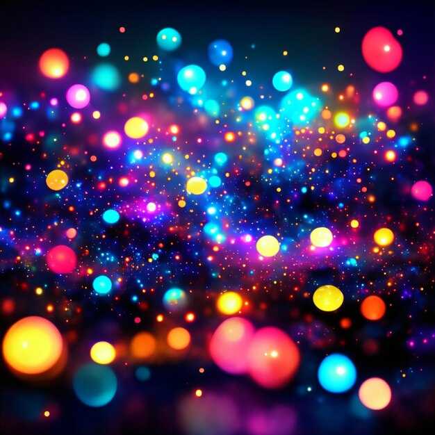 Bokeh of bright magic festive lights background holiday night light wallpaper