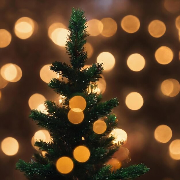 Photo bokeh christmas tree on dark background