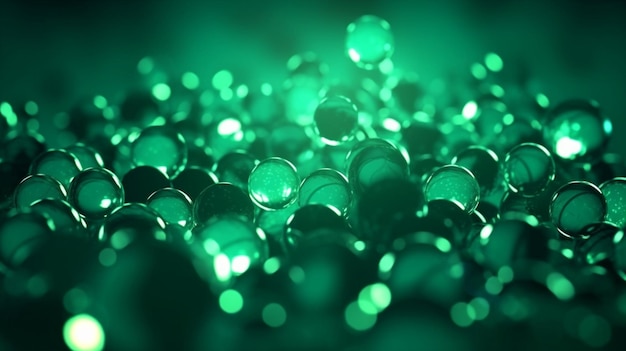 Bokeh dots green background