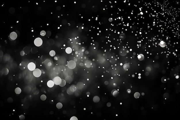 Photo bokeh effect of white light particles on a dark backgroundxa