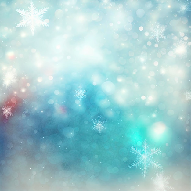 Bokeh falling snow