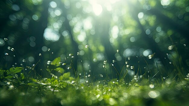 Photo bokeh forest background image angle from below