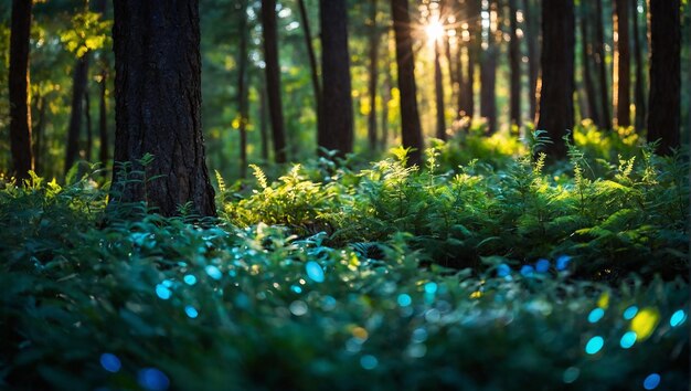 Bokeh foto van een bos dat je ogen kan koelen als je