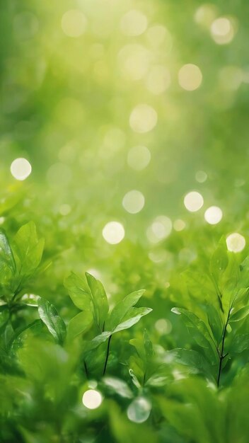 Bokeh green nature subtle background in abstract style for graphic design