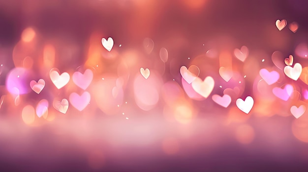 Bokeh hearts background