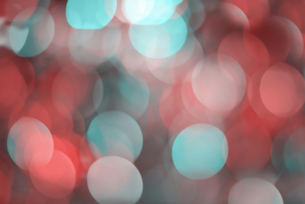 Bokeh lights background soft focus red and green blurry light spots