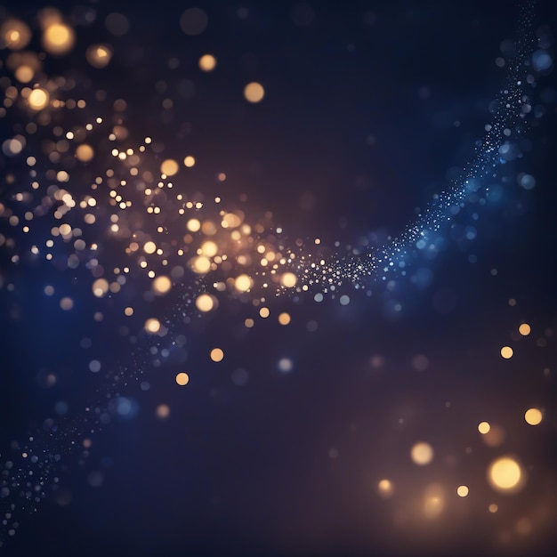 Bokeh lights over dark blue background decoration concept