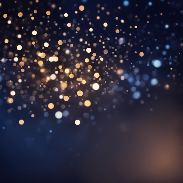 Bokeh lights over dark blue background decoration concept