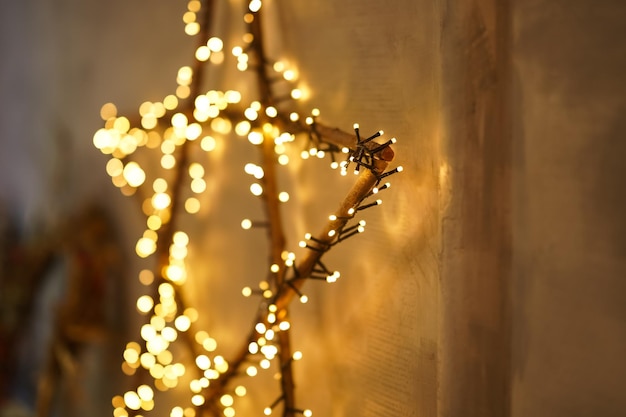 Bokeh lights in the form of the star