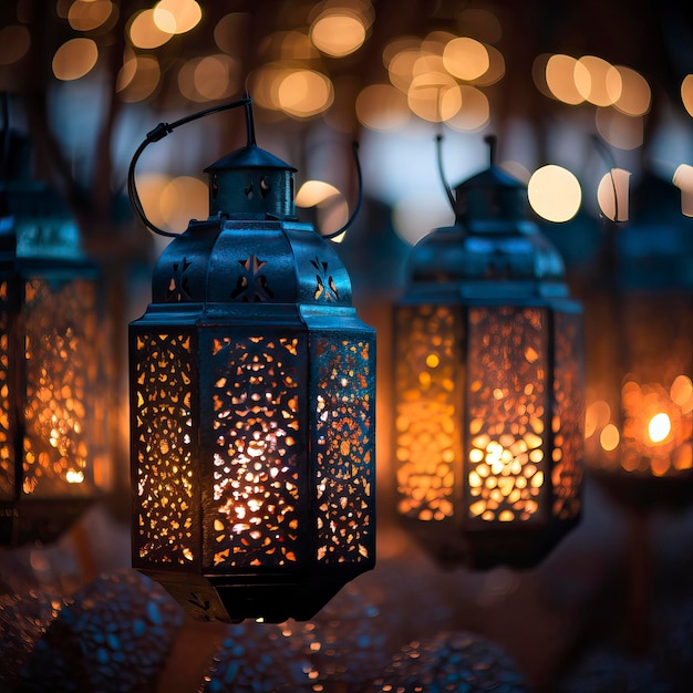 Bokeh Lights Behind the Intricate Pattern Graphic Resources