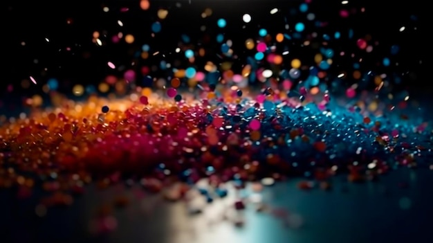 Bokeh particle falling abstract background Generative AI