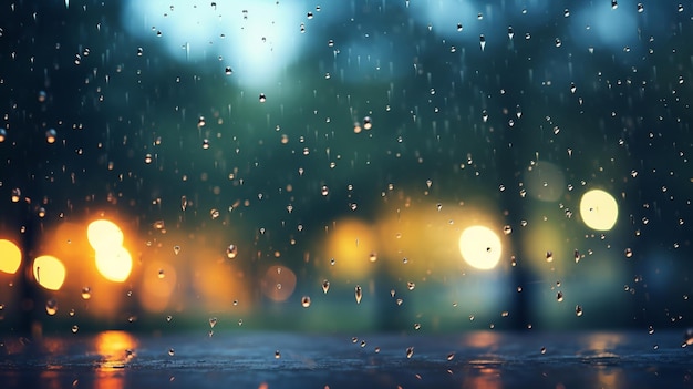 Bokeh Rain Background