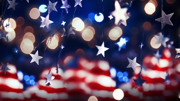 Foto bokeh stars and stripes achtergrond