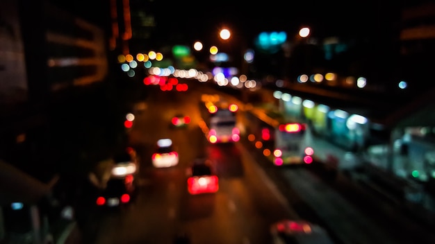 Photo bokeh of traffic city background