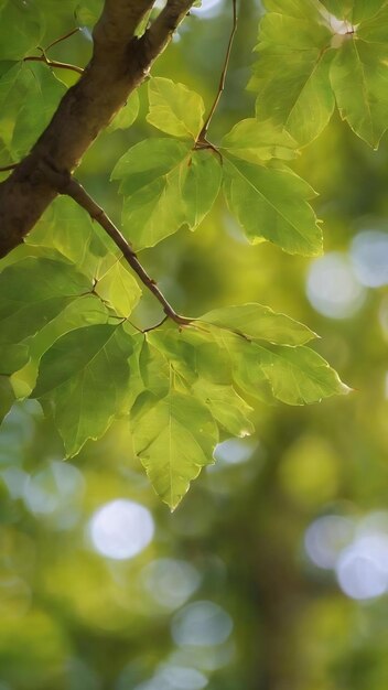 Bokeh of tree leaves for nature background and save green concept