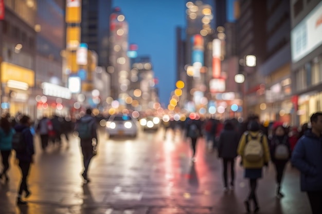 Bokeh van drukke stadsstraat