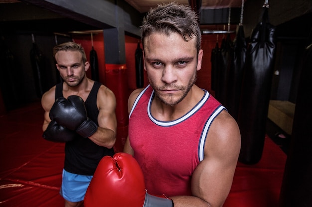 Boksen mannen kijken naar de camera