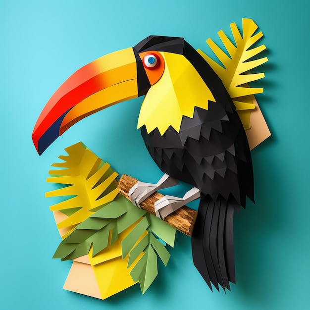 Bold 3d Paper Cut Toucan Illustration By Mike Campau