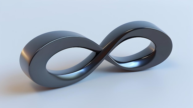 Bold 3D Render of an Infinity Logo Twisting in an Endless LoopShowcasing the Paradox of Perpetual Motion