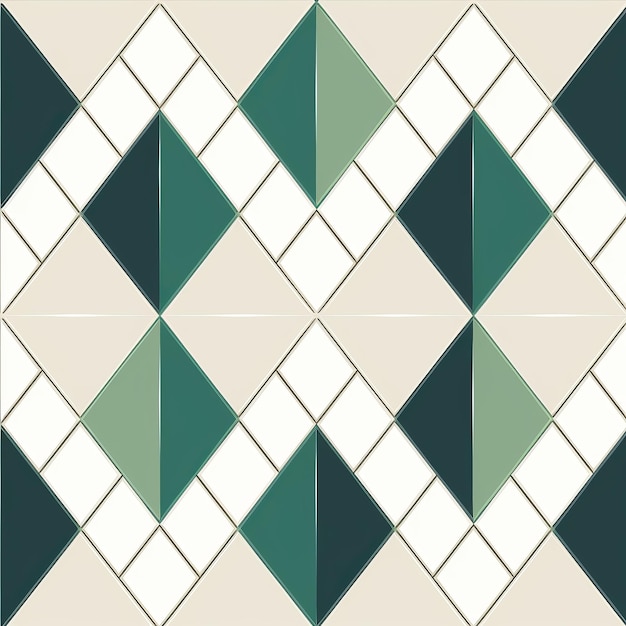 Смелый рисунок плитки Argyle в зеленом и белом для современных интерьеров