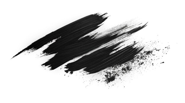 Photo bold black brushstroke isolated on white background art