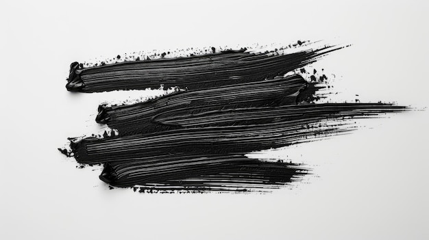 白い背景の芸術に隔離された大胆な黒いブラッシュストローク