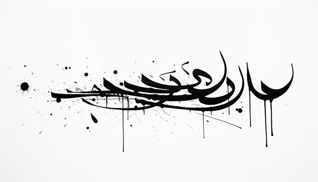 Foto lettere calligrafiche arabe in grassetto nero a mano libera