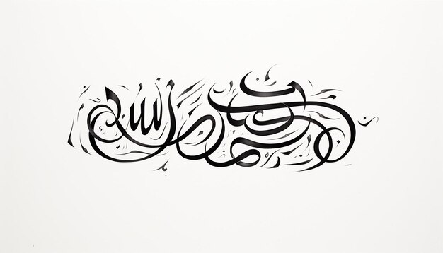 写真 大胆な黒いフリーハンドのアラビアの書道文字