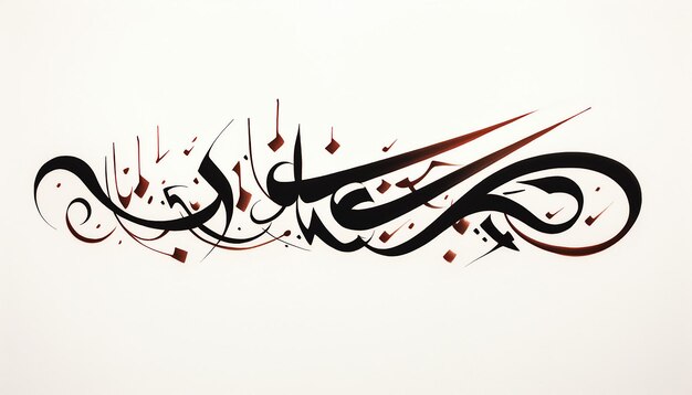 Photo bold black freehand arabic calligraphy lettering