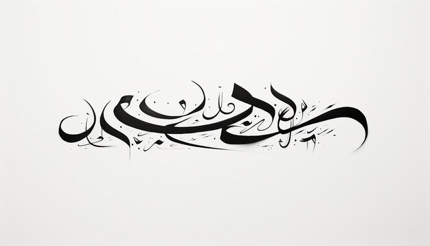 Photo bold black freehand arabic calligraphy lettering