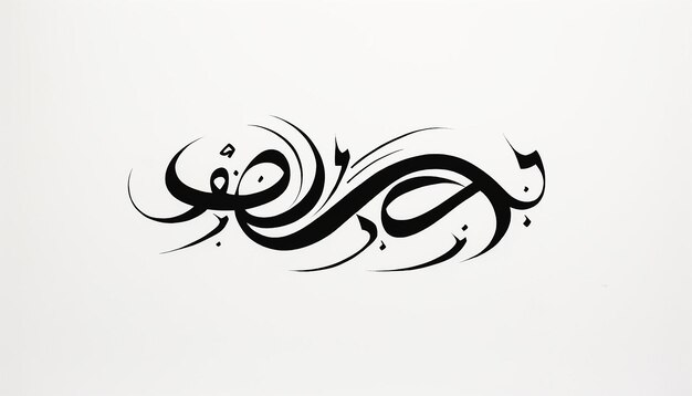 Photo bold black freehand arabic calligraphy lettering