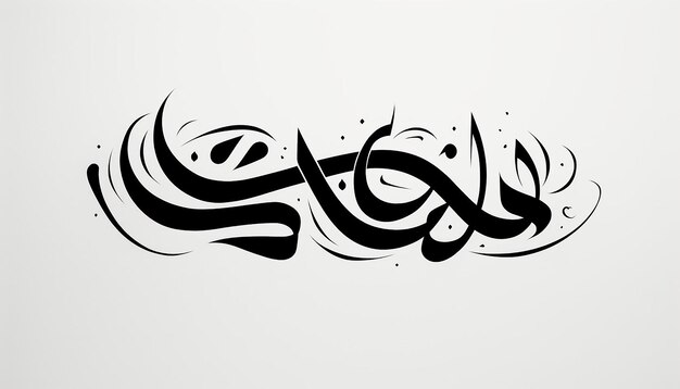 Photo bold black freehand arabic calligraphy lettering