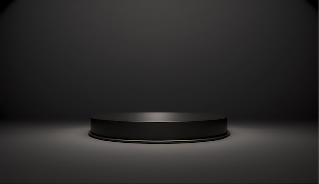 Bold black podium to create a lasting impression on your product launch