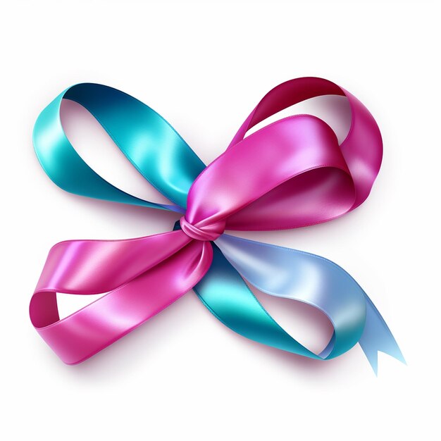 Photo bold breast cancer awareness ribbon on white background