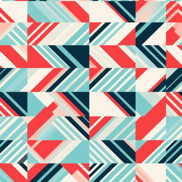 Photo bold chevron pattern with red dots and stripes