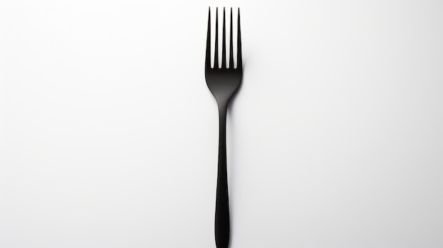 Bold Chromaticity A Black Fork On A White Background