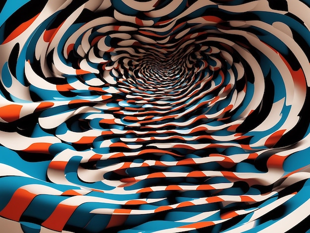 Bold and contrasting shapes interacting in an optical illusion