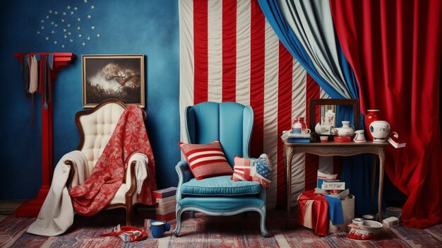 A bold display of red white and blue