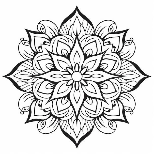 Bold And Elegant Mandala Flower Drawing With Intricate Embellishments