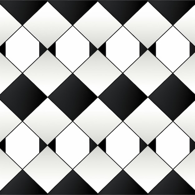 Bold Geometric Argyle Tile In Black And White