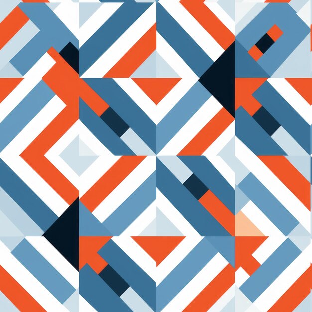 Photo bold and geometric blue and orange tile pattern