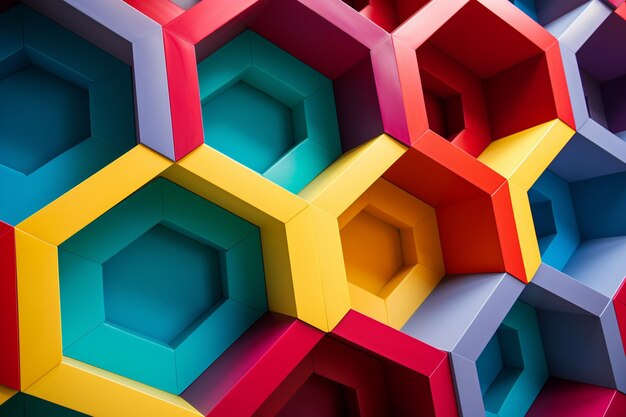 Bold Geometric Paper Hexagon Design