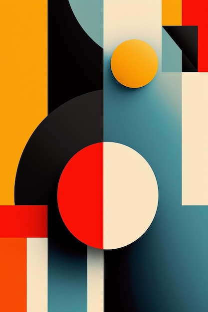 Bold geometric shapes in contrasting colors ai generated illustration
