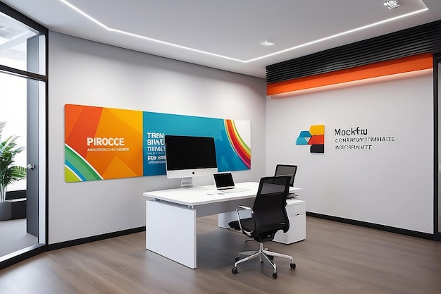 Bold Graphic Innovation Modern Office Signage Mockup