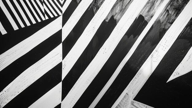 Photo bold graphic lines in black and white ai generated illustration